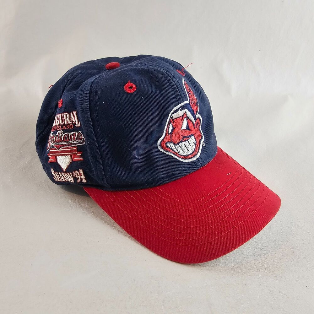 Vintage Cleveland Indians Hat 1994 Inaugural Season Chief Wahoo Snapback Logo 7